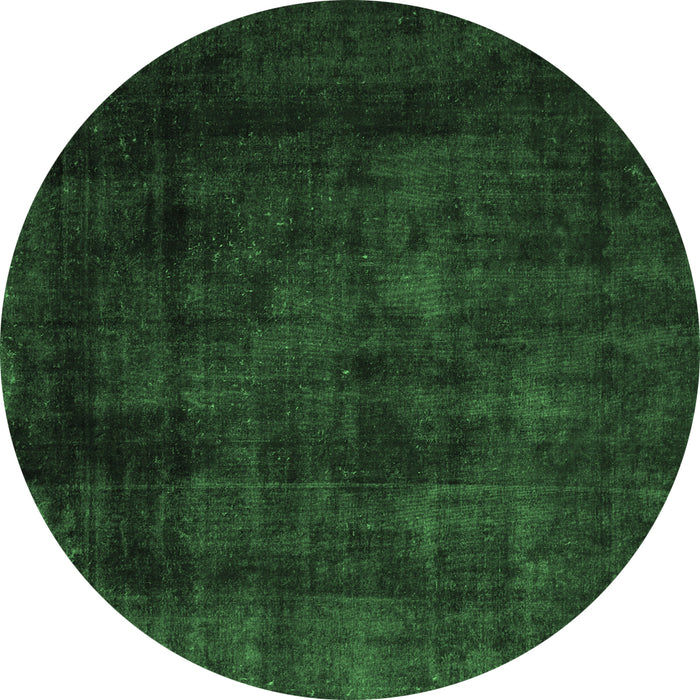 Round Persian Emerald Green Traditional Rug, tr1819emgrn