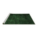 Sideview of Machine Washable Persian Emerald Green Traditional Area Rugs, wshtr1819emgrn