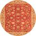Square Persian Orange Traditional Rug, tr181org