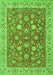 Serging Thickness of Machine Washable Persian Green Traditional Area Rugs, wshtr181grn