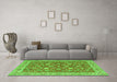 Machine Washable Persian Green Traditional Area Rugs in a Living Room,, wshtr181grn