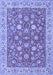 Machine Washable Persian Blue Traditional Rug, wshtr181blu