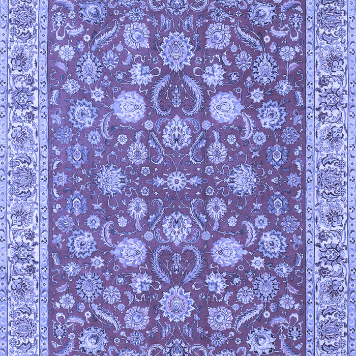 Machine Washable Persian Blue Traditional Rug, wshtr181blu
