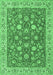 Machine Washable Persian Emerald Green Traditional Area Rugs, wshtr181emgrn