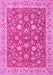 Machine Washable Persian Pink Traditional Rug, wshtr181pnk