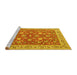 Sideview of Machine Washable Persian Yellow Traditional Rug, wshtr181yw