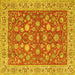 Square Persian Yellow Traditional Rug, tr181yw
