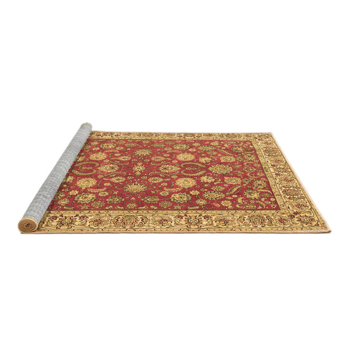 Sideview of Machine Washable Persian Brown Traditional Rug, wshtr181brn