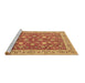 Sideview of Machine Washable Persian Brown Traditional Rug, wshtr181brn