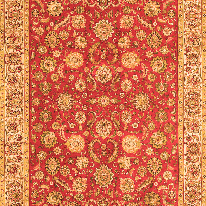 Serging Thickness of Machine Washable Persian Orange Traditional Area Rugs, wshtr181org
