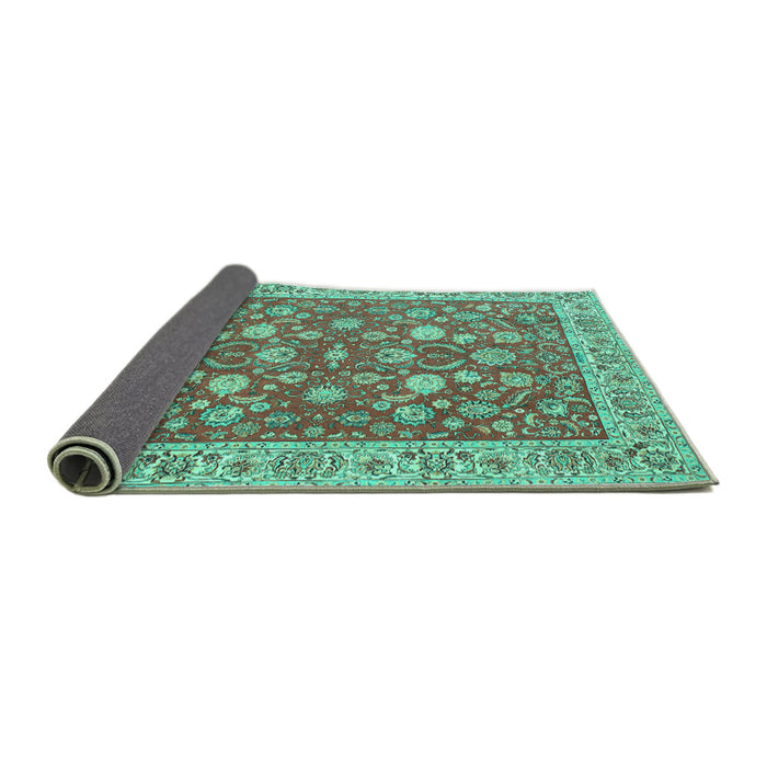 Sideview of Persian Turquoise Traditional Rug, tr181turq