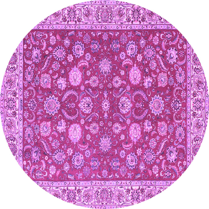 Round Persian Purple Traditional Rug, tr181pur