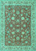 Machine Washable Persian Turquoise Traditional Area Rugs, wshtr181turq