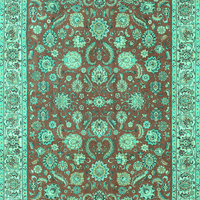 Machine Washable Persian Turquoise Traditional Area Rugs, wshtr181turq