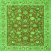 Round Machine Washable Persian Green Traditional Area Rugs, wshtr181grn