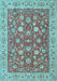 Machine Washable Persian Light Blue Traditional Rug, wshtr181lblu