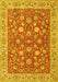 Machine Washable Persian Yellow Traditional Rug, wshtr181yw