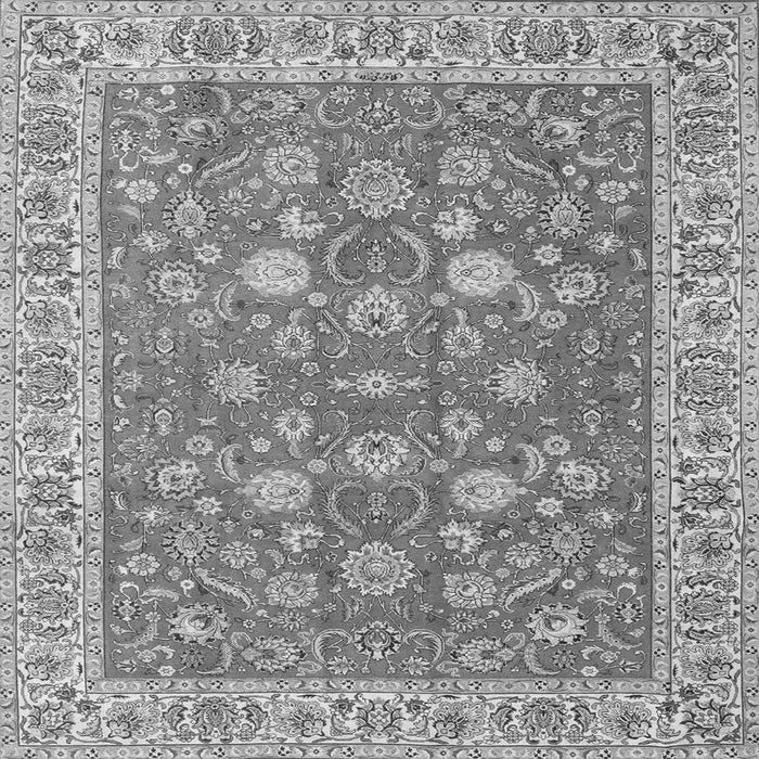 Round Machine Washable Persian Gray Traditional Rug, wshtr181gry