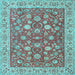 Square Machine Washable Persian Light Blue Traditional Rug, wshtr181lblu