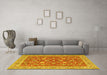 Machine Washable Persian Yellow Traditional Rug in a Living Room, wshtr181yw