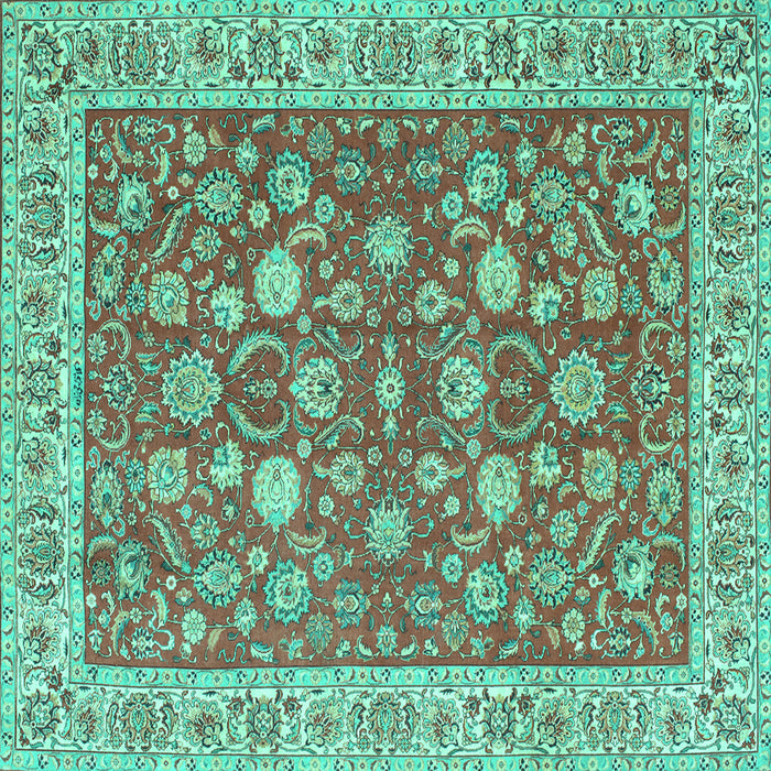 Square Persian Turquoise Traditional Rug, tr181turq