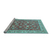 Sideview of Machine Washable Persian Light Blue Traditional Rug, wshtr181lblu