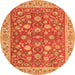 Machine Washable Persian Orange Traditional Area Rugs, wshtr181org