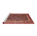 Sideview of Machine Washable Traditional Sunrise Orange Rug, wshtr182