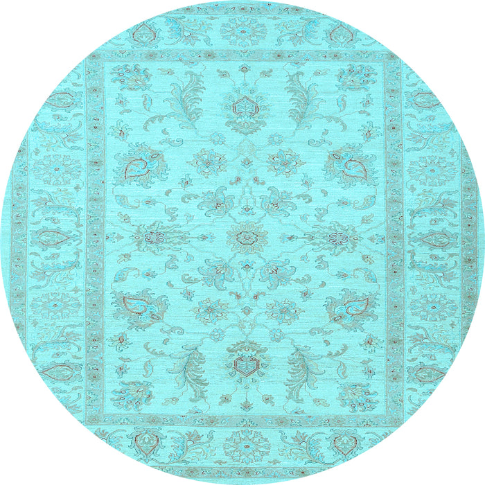Round Machine Washable Persian Light Blue Traditional Rug, wshtr1820lblu