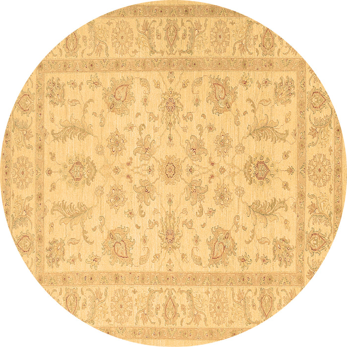 Round Machine Washable Persian Brown Traditional Rug, wshtr1820brn