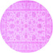 Round Persian Purple Traditional Rug, tr1820pur