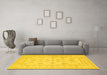 Machine Washable Persian Yellow Traditional Rug in a Living Room, wshtr1820yw