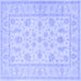 Square Machine Washable Persian Blue Traditional Rug, wshtr1820blu