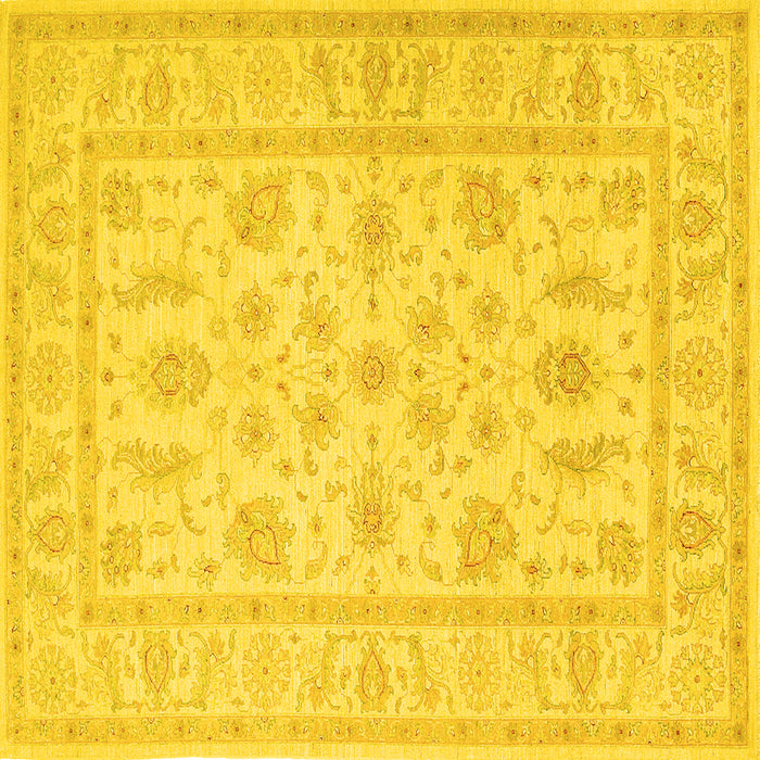 Square Machine Washable Persian Yellow Traditional Rug, wshtr1820yw