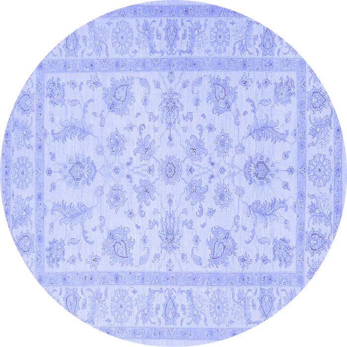 Round Persian Blue Traditional Rug, tr1820blu