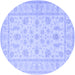 Round Persian Blue Traditional Rug, tr1820blu