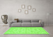 Machine Washable Persian Green Traditional Area Rugs in a Living Room,, wshtr1820grn