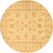 Round Persian Brown Traditional Rug, tr1820brn