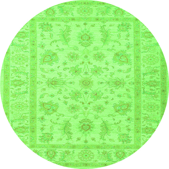 Square Persian Green Traditional Rug, tr1820grn