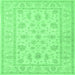 Square Persian Emerald Green Traditional Rug, tr1820emgrn