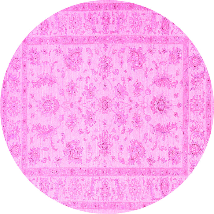Round Persian Pink Traditional Rug, tr1820pnk