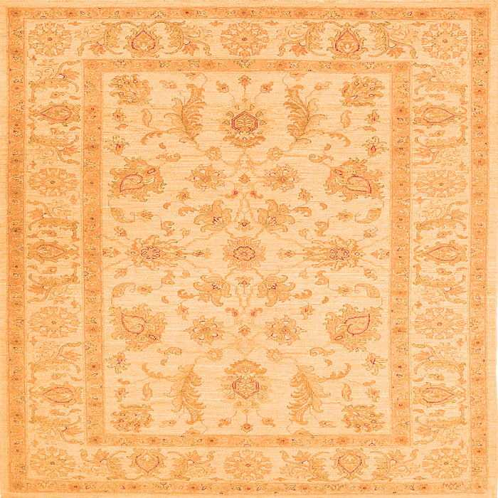 Round Machine Washable Persian Orange Traditional Area Rugs, wshtr1820org
