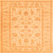 Round Machine Washable Persian Orange Traditional Area Rugs, wshtr1820org