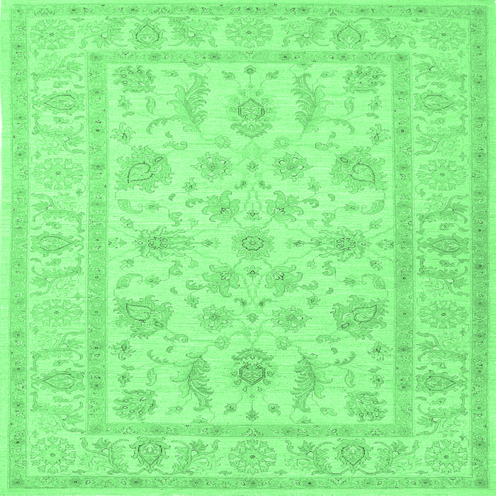 Square Machine Washable Persian Emerald Green Traditional Area Rugs, wshtr1820emgrn