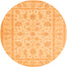 Square Persian Orange Traditional Rug, tr1820org