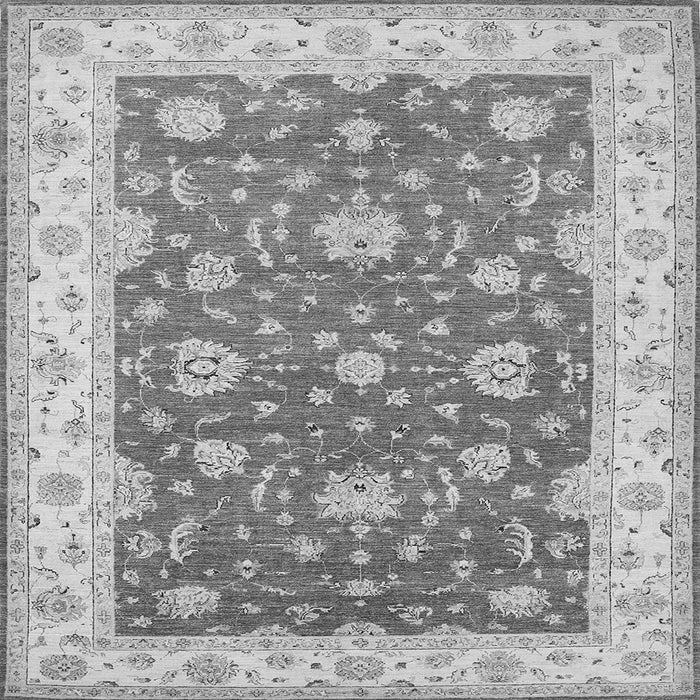 Round Machine Washable Persian Gray Traditional Rug, wshtr1821gry
