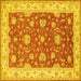 Square Machine Washable Persian Yellow Traditional Rug, wshtr1821yw