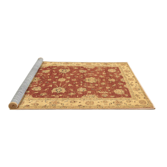 Sideview of Machine Washable Persian Brown Traditional Rug, wshtr1821brn