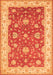 Serging Thickness of Machine Washable Persian Orange Traditional Area Rugs, wshtr1821org