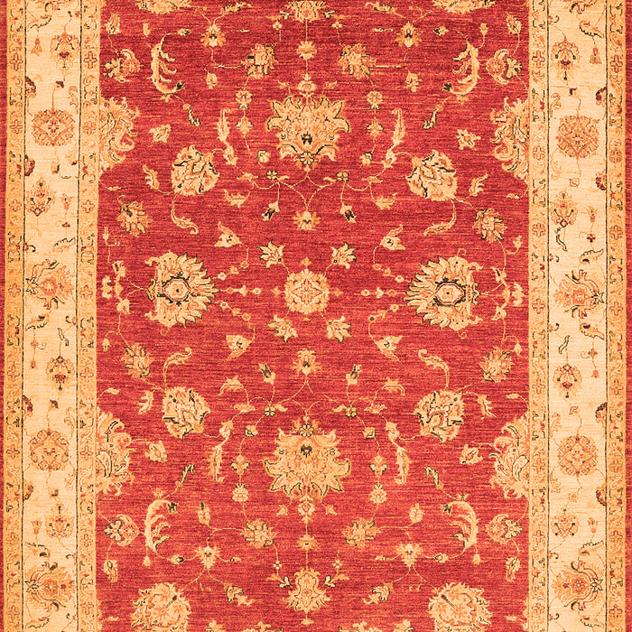 Serging Thickness of Machine Washable Persian Orange Traditional Area Rugs, wshtr1821org